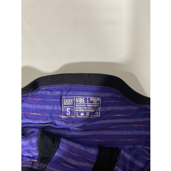 NIB SAXX [ Small ] Vibe Stretch Boxer Briefs in Purple‎ Gradient Stripe - Picture 11 of 15